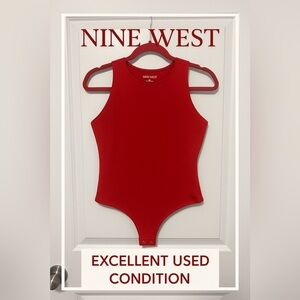 Nine West Vibrant Red Sleeveless Bodysuit